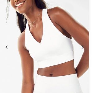 White fabletics Sports Bra
